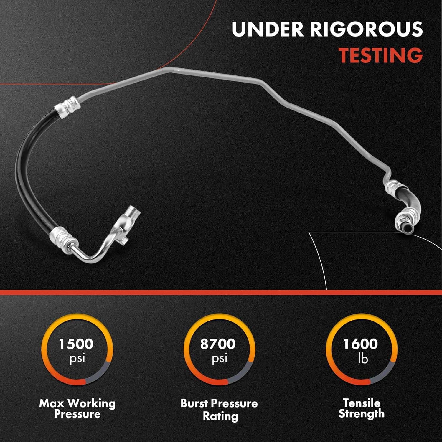 A-Premium Power Steering Pressure Hose Line Assembly Compatible with Toyota Tacoma 1998 1999 2000 2001 2002 2003 2004, 3.4L, 4WD, Pump To Rack/Gear