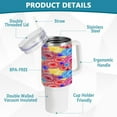 thumbnail image 4 of SKYSONIC 40 oz Flowers and Water Lilies Tumbler With Lid And Straw Travel Coffee Mug Stainless Steel Insulated Thermal Tumblers Cup, 4 of 7