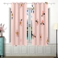 thumbnail image 2 of Small Flowers with Leaves Curtains Black Out 63 Inch Length Curtains for Sliding Glass Doors Bedroom Living Room 2 Panels Set, 2 of 5