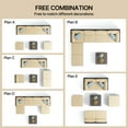 thumbnail image 2 of 7 Piece Outdoor Furniture Set, Lofka Patio Conversation Set with Coffee Table, 2 Ottomans for Garden Backyard Poolside, Beige Cushions, 2 of 6
