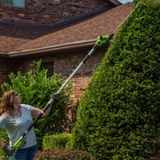 Earthwise LPHT12022 20 Cordless Electric 20 Volt Pole Hedge Trimmer (2Ah Battery and Charger Include)