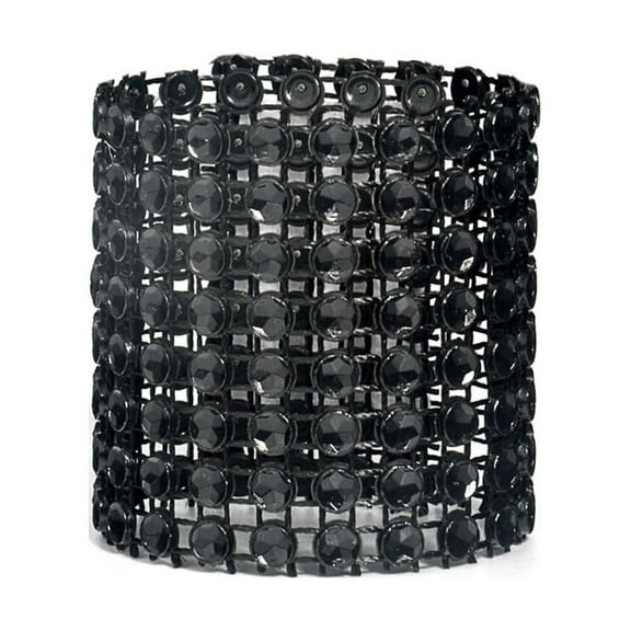 MLINS Black Crystal Napkin Rings for Party Use Made of Plastic 8 Row Rhinestone Design 60 Pieces