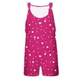 thumbnail image 5 of Abcomgle Jumpsuit Shorts for Girls Sleeveless Adjustable Strap Short Jumpsuits Kids Polka Dot Linen Summer Clothes for Girls Summer Clothes with Pockets 13-14 Years,Hot Pink, 5 of 5