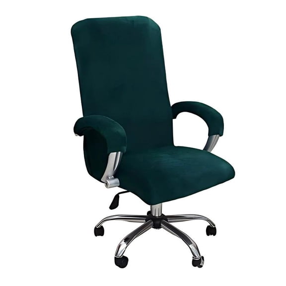 Agiufgs Office Chair Cover Velvet Split, Stretchable Slipcover Protects From Spills and Wear, for Home Office and Gaming Chairs (Green)