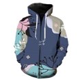 thumbnail image 1 of Sudadera con capucha y cremallera para hombre, diseño abstracto de hojas de plantas, estilo urbano, de manga larga, extragrande, unisex, con estampado 3D de hip hop, divertida, 1 of 6