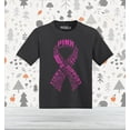thumbnail image 2 of Shop4Ever Breast Cancer Pink Ribbon Word Montage Toddler's Cotton T-Shirt 3T Black, 2 of 6