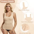 thumbnail image 4 of ANYFIT WEAR Women's Square Neck Tummy Control Shapewear Ribbed Tank Tops Compression Camisole Slimming Body Shaper, 4 of 7