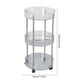 thumbnail image 3 of Estante de tres niveles para cocina, baño, sala de estar, estante de almacenamiento de piso, gabinete de almacenamiento transparente de múltiples capas, carrito móvil, estante de plástico, 3 of 6