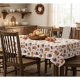 thumbnail image 3 of Serafina Home Serafina Home Autumn Thanksgiving Fall Vinyl Flannel Backed Tablecloth - Rustic Farm Vinyl Tablecloth with Flannel Backing Reusable (Cakes, 60" x 90"), 3 of 7