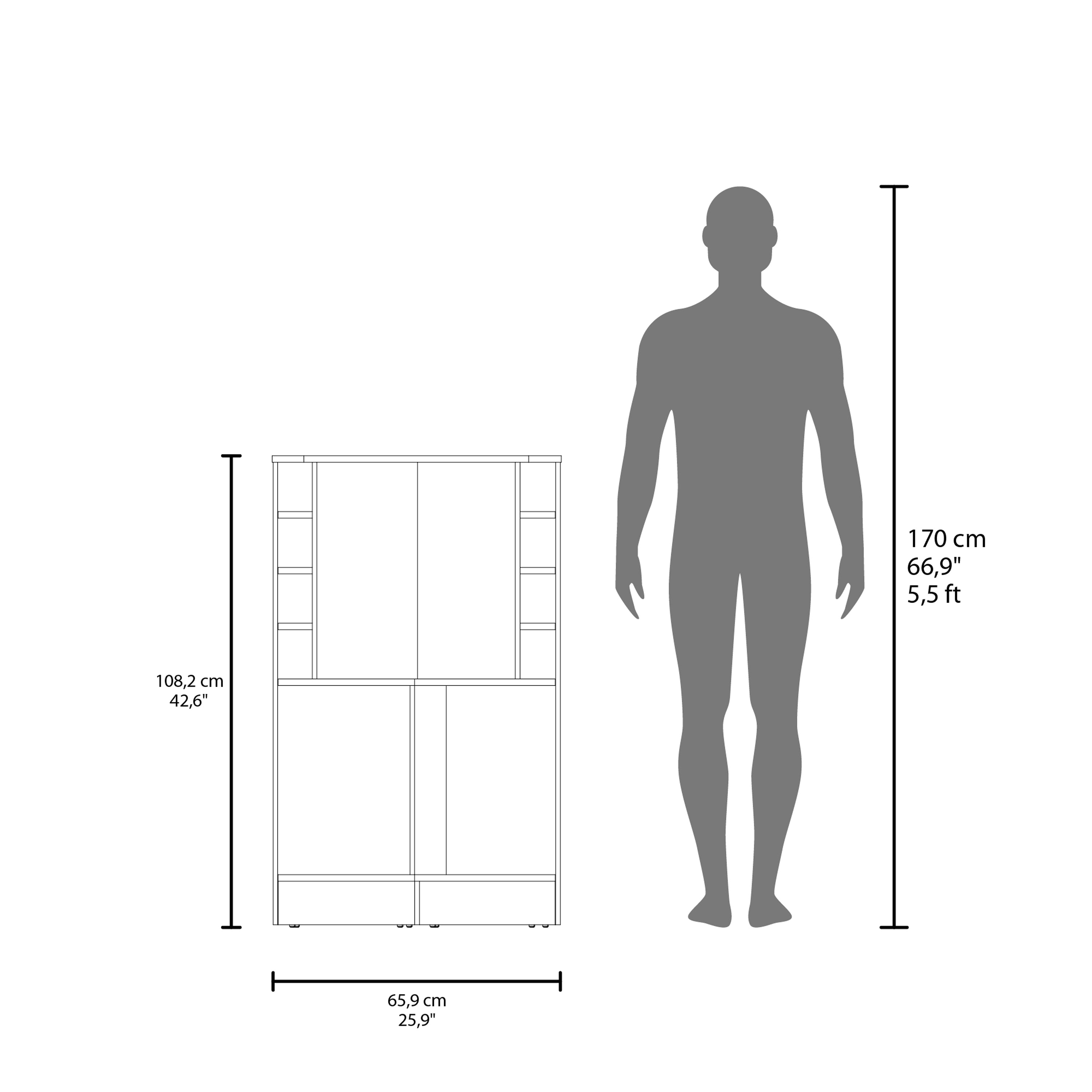 Jakes 42" Tall Corner Bar Cabinet with Eight Wine Bottle Cubbies and Double Door cabinet, Living Room, Liquor Cabinet, Storage Cabinet