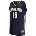 thumbnail image 2 of Men's Fanatics Jose Alvarado Navy New Orleans Pelicans Fast Break Replica Jersey - Icon Edition, 2 of 3