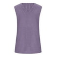 thumbnail image 4 of uublik Womens Sweaters Vest Fall Winter Casual V-neck Long Sleeved Knitted Loose Sweater Purple Clothes, 4 of 5