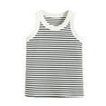 thumbnail image 2 of MKOSPLRT Striped Tanks for Kids Tollder Girls Boys Sleeveless Ribbed Trim Workout Tank Tops Crew Neck Casual Athletic T Shirts, 2 of 7