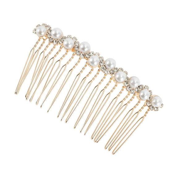 1 Pc Women Wave Shape Hair Comb Insertion Tool for Thick Wavy Hair Gold Tone Alloy