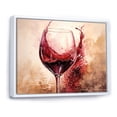 thumbnail image 2 of Designart "Curved Cabernet I" Wine Floater Framed Wall Art Living Room, 2 of 5