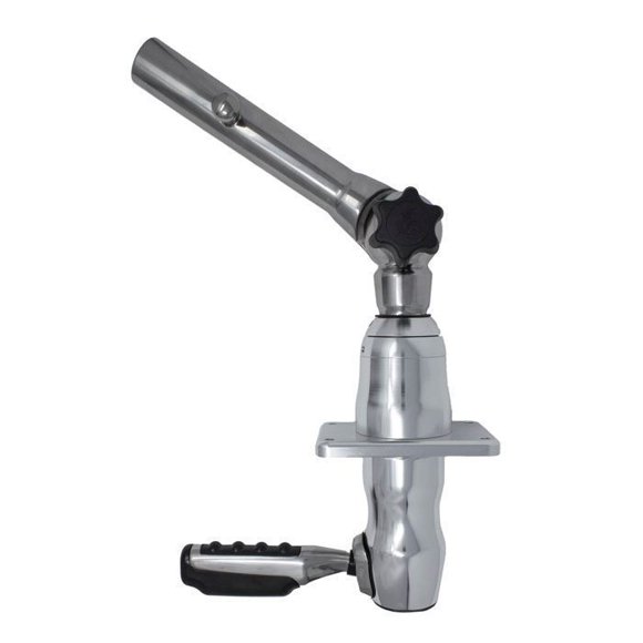 Taco Fishing Outriger Mount GS-280 Grand Slam Series; Utilisé pour Tenir une Canne à Outriger de 1-1/2 Pouce de Diamètre; Bras Poli/corps Anodisé; Argent; Bras en Acier Inoxydable/corps en Aluminium; Ensemble de 2