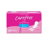 (4 pack) Carefree Panty Liners, Regular, Unscented (148 Count)