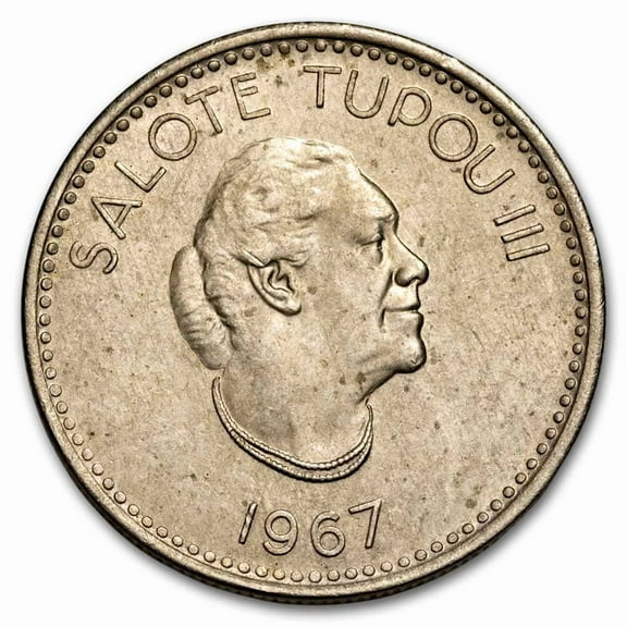 1967 Tonga Copper-Nickel 5 Seniti Salote Tupou III BU