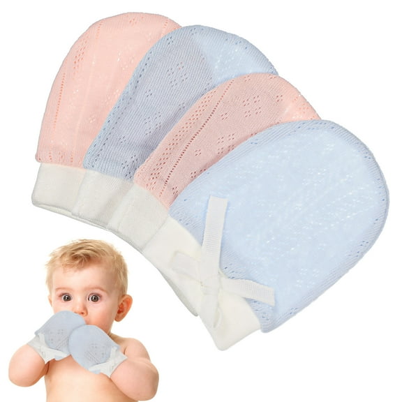 LULULION 2 Pairs Kids Mittns Multi Cotton Gloves For Sleeping Prevents Scratching Newborns Infants Parents