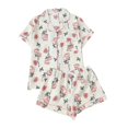 thumbnail image 2 of Endives Womens Pajama Sets Button Down Short Sleeve Shirt With Shorts 2 Piece Pajama Sets Casual Lapel Loungewear Printed Matching Sets Women Clothing, 2 of 6