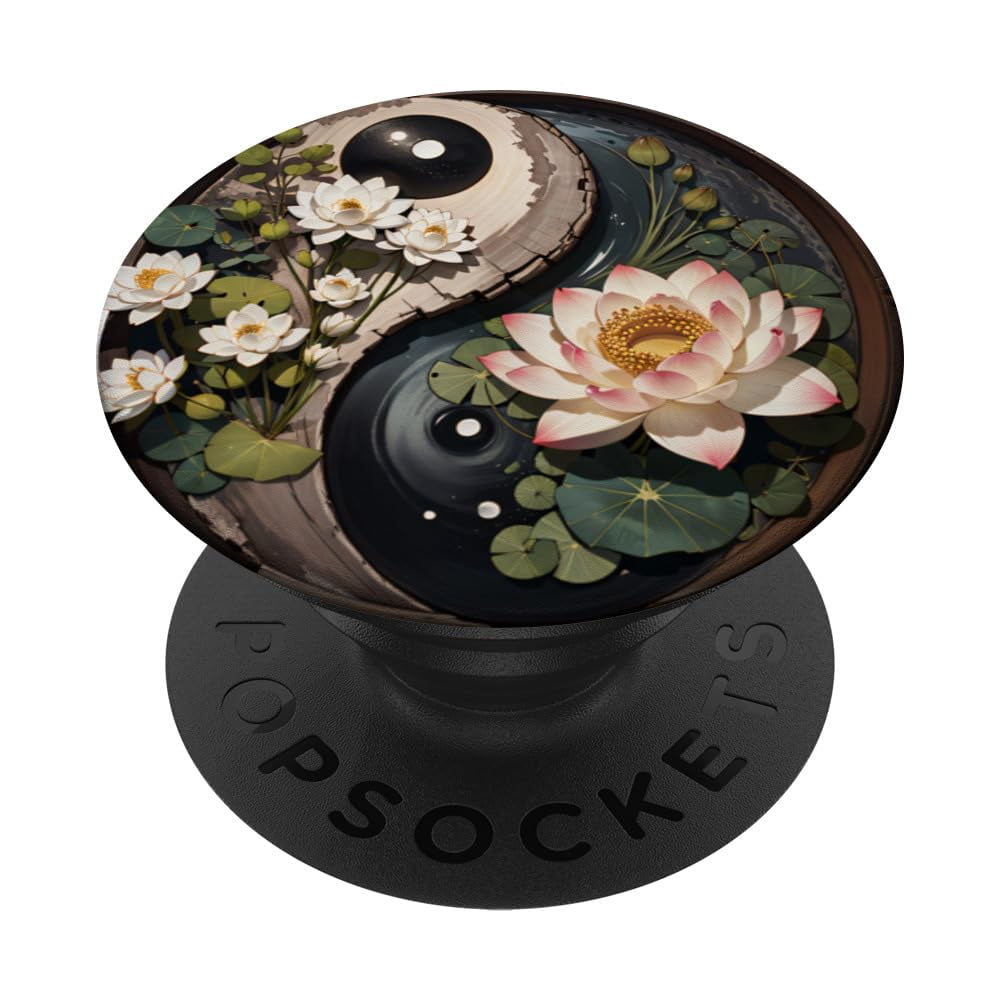 Camisetas armoniosas con agarre para teléfono celular Yin Yang Lotus PopGrip