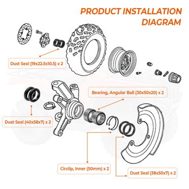 Honda Rancher 350 4x4 Front Wheel Bearing & Seal Kit – 2000-2006 TRX350FE/FM