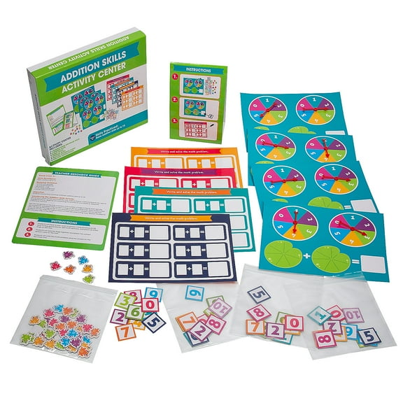 Fun Express Kindergarten Math Addition Skills Educational Activity Classroom Center Kit - 20 Pieces