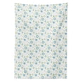 thumbnail image 2 of Yellow and Blue Tablecloth, Spring Nature Inspired Pattern Flower Scrapbook Style, Rectangle Satin Table Cover Accent for Dining Room and Kitchen, 52" X 70", Blue Yellow Pale Grey, by Ambesonne, 2 of 2