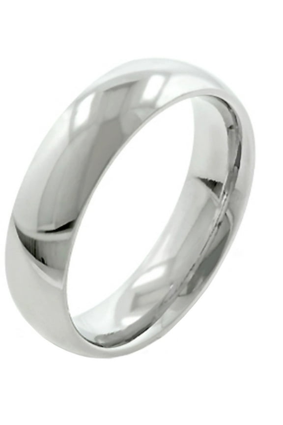 Lanyjewelry 6mm Wide 316 Stainless Steel Man or Woman Plain Comfort Fit Wedding Ring Band - Size 10