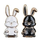 EDHITNR 2 Pack Foldable Bunny Phone Bracket Cute Desktop Mobile Phone Stand with Strong Adhesive, Portable Card Ventilated Holder for Live Broadcast Travel