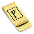 thumbnail image 1 of Stainless Steel Elder Futhark Fehu Rune Classic Slim Money Clip Credit Card Holder, 1 of 2