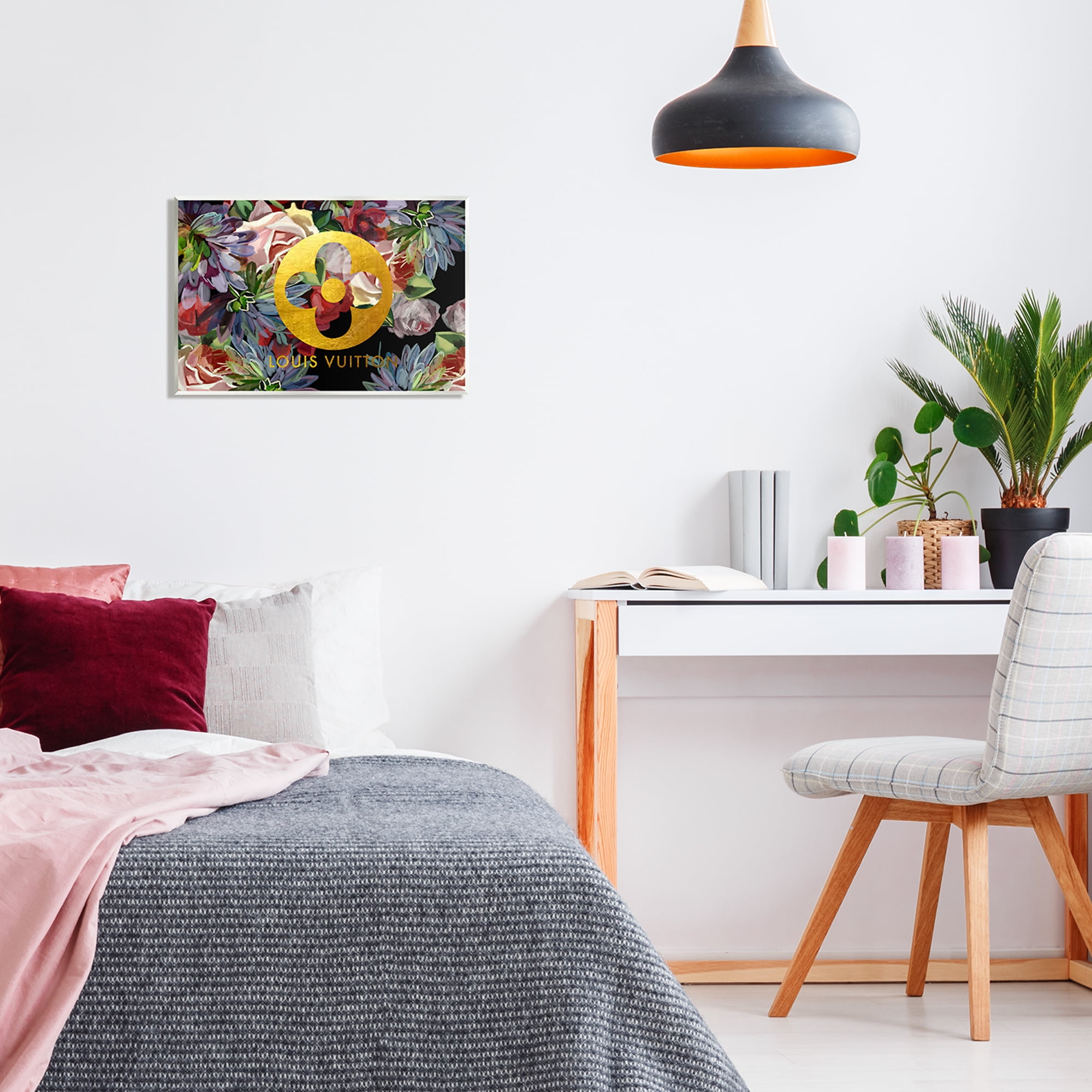Stupell Industries Floral Glam Fashion Logo Botanical & Floral Painting Unframed Art Print Wall Art, 19 x 13