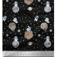 thumbnail image 1 of Soimoi Polyester Crepe Fabric Astronaut Animals,Star & Planet Galaxy Print Sewing Fabric Yard 52 Inch Wide, 1 of 1