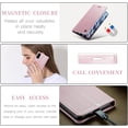 thumbnail image 2 of Leather Case for Samsung Galaxy S20FE Card Slot Folio Flip Wallet Case for Samsung Galaxy S20FE Premium PU Magnetic Kickstand Cover Soft TPU Inner Case Pink, 2 of 13