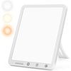 Light Therapy Lamp, Ultra-Thin UV-Free 10000 Lux Therapy Light, Touch Control, with 5 Brightness Levels & 3 Color Temperature and 6 Timer Function & Memory Function with 180° Rotatable Stand. (White)