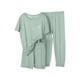 thumbnail image 1 of Odeerbi 3-12 Años Niñas Pijamas de Seda de Hielo Ropa de Dormir de Verano de Manga Corta Conjuntos de Pijama de Dos Piezas, 1 of 4