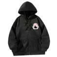 thumbnail image 3 of Sudadera con capucha para hombre y mujer, color negro, con cremallera completa para caminar por la calle, oficina Yuyangstore Sudadera con capucha, 3 of 8
