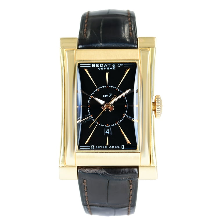 Bedat Co No. 7 18k Gold 29mm Rectangle Black Dial Automatic