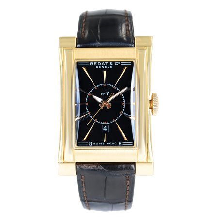 Bedat & Co No. 7 18k Gold 29mm Rectangle Black Dial Automatic Watch Ref 737