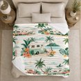 thumbnail image 4 of Tropical Retro Camper Beach Scene Whimsical Illustration Of, Rustic Camping Scene, Warm Flannel Blanket for Cabin and Lodge, Outdoor Lovers Camping Gift, Rustic Home Decor, 4 of 7
