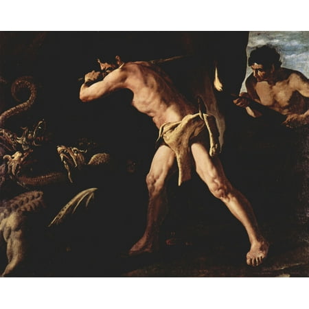 Framed Art for Your Wall ZurbarÃ¡n, Francisco de - Hercules fights the Hydra Lernaean 10 x 13