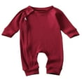 thumbnail image 1 of Newborn Infant Baby Boys Girls Romper With Zipper Ribbed Jumpsuit Kids Pajamas Clothes, 1 of 6