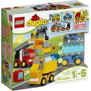 LEGO DUPLO 10816 My First My First Cars and Trucks, Features 3 wheelbases, crane and assorted vehicle-themed decorated bricks to combine and create