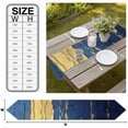 thumbnail image 3 of Abstract Blue Golden Table Runner Linen Burlap Table Runner 90 Inches Long Modernism Oil Painting Art Dresser Scarves for Kitchen Island Coffee Dining Room Party Wedding Banquet Holiday Decor 13"x90", 3 of 8
