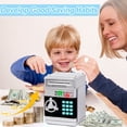 thumbnail image 2 of Caja fuerte infantil Piggy Bank Refasy para niñas con contraseña ATM plateada, 2 of 5