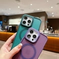 thumbnail image 4 of Magnetic Designed for iPhone 12 Pro Case [-Grade Drop Tested] [Compatible with Magnet] Slim Frosted Case for iPhone 12 Pro Case Phone Case (6.1"), Green, 4 of 12