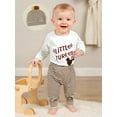 thumbnail image 6 of BemeyourBBs Baby Boy Thanksgiving Outfit Turkey Romper Pants and Hat 3 Pcs Set, 6 of 9