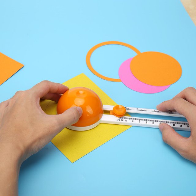 Cortador de tarjetas de papel para álbum de recortes circular con brújula de retazos de cuchillo de corte redondo Likrtyny Oficina Multiescena Multifunción