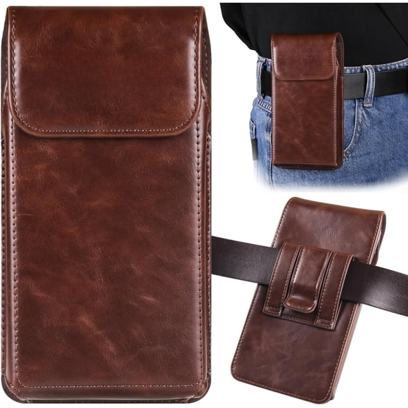 Funda para Teléfono para iPhone 17 con Clip para Cinturón, Funda Magnética de Cuero Sintético, Bolsa de Cintura Resistente