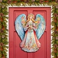 thumbnail image 4 of Designocracy 8611024H 24 x 18 in. Blue Floral Angel Holiday Christmas Door Decor, 4 of 8